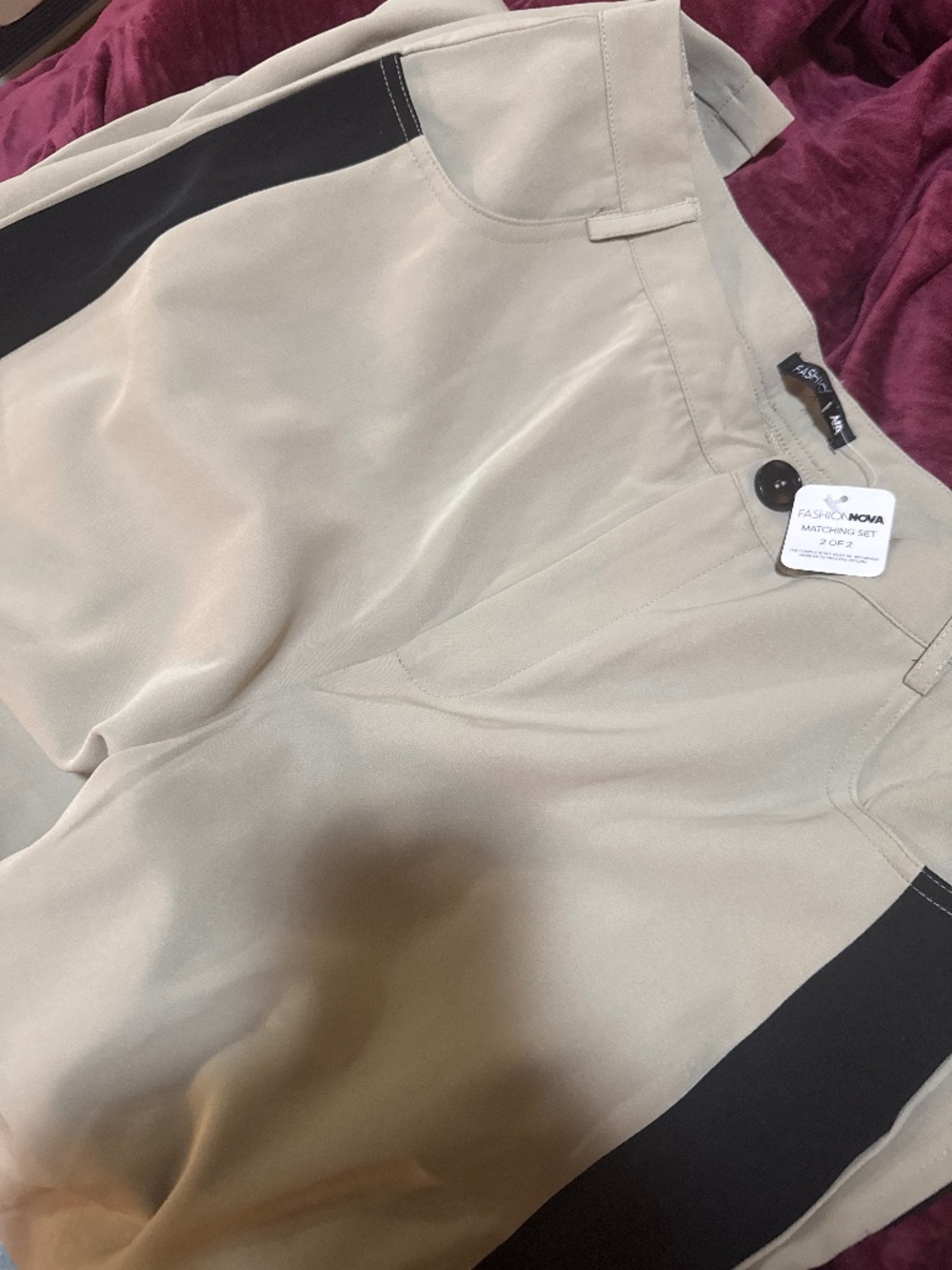 Olive green and black pant suit set NWT